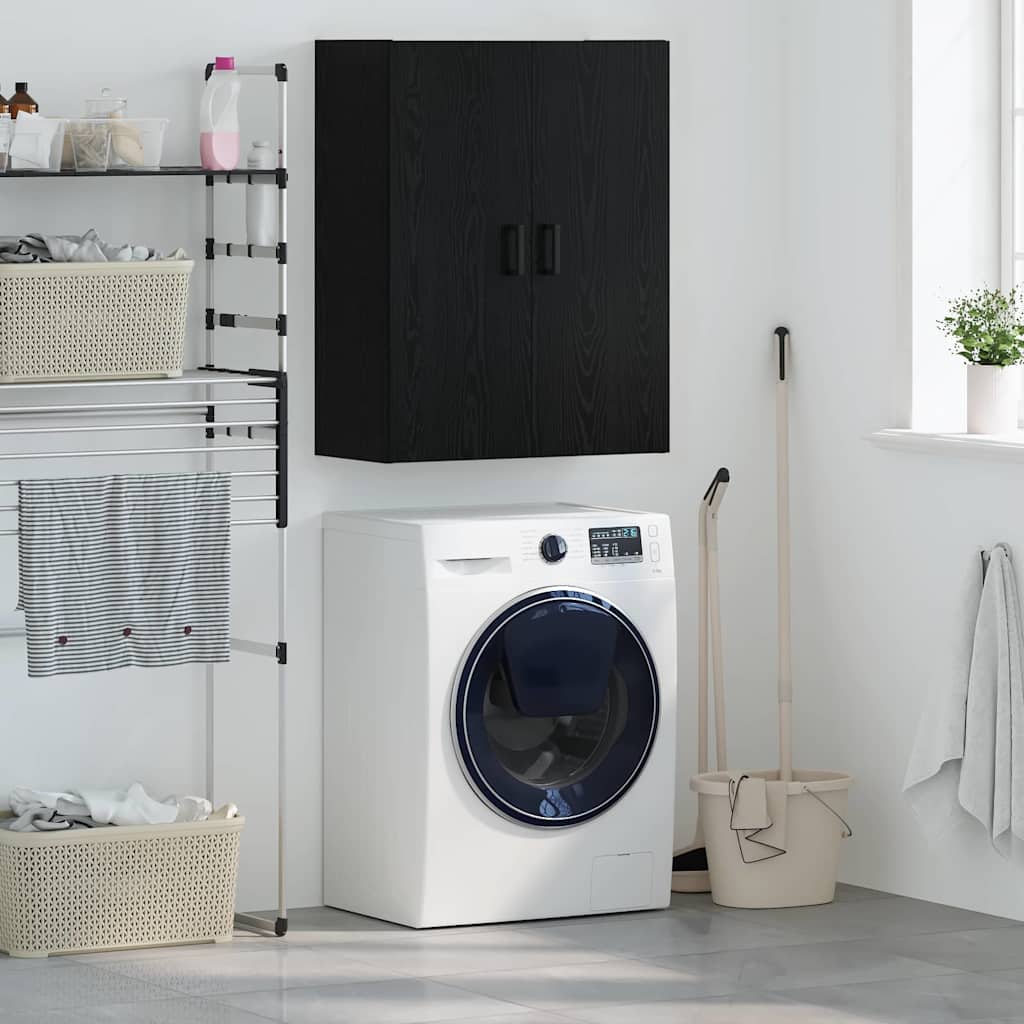 vidaXL Dulap de perete Stejar Negru 69,5 x 34 x 90 cm Lemn compozit