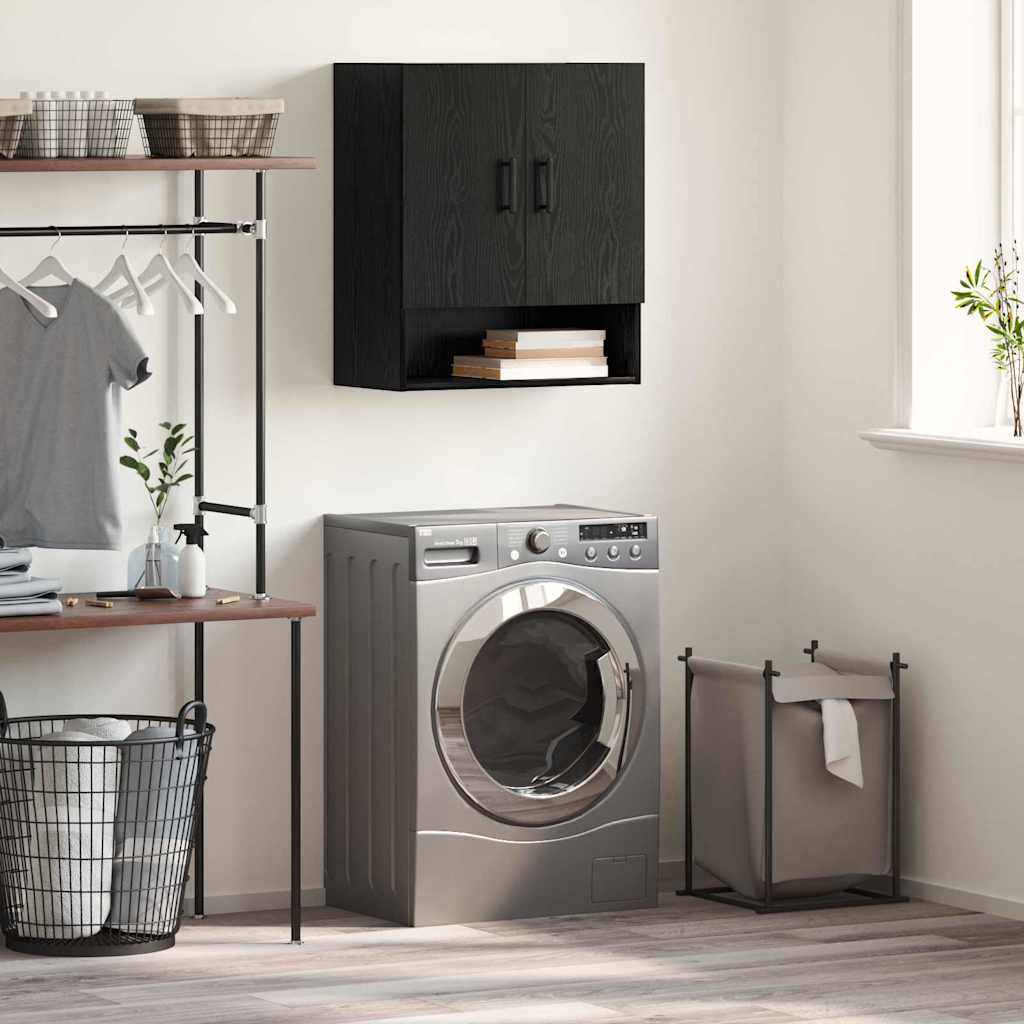 vidaXL Dulap montat pe perete Pe perete Stejar Negru 60 x 31 x 70 cm