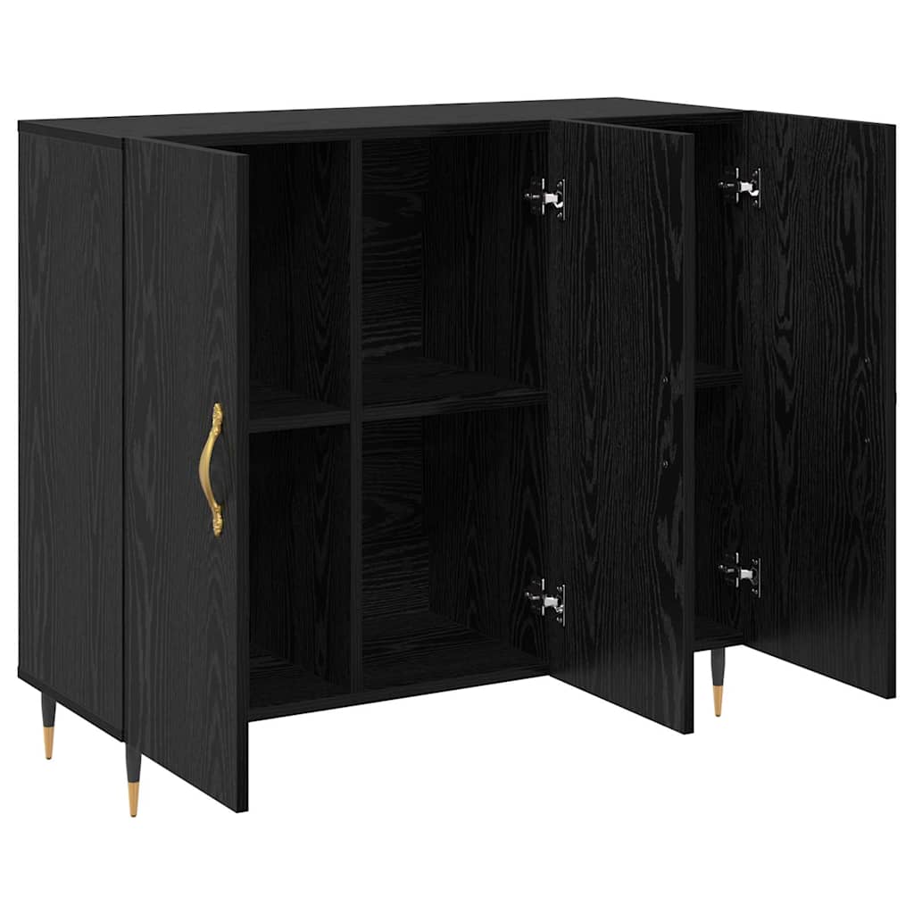 vidaXL Bufet cu depozitare cu ușă Negru 90 x 34 x 80 cm Lemn compozit vidaXL Bufet cu depozitare cu ușă Negru 90 x 34 x 80 cm Lemn compozit