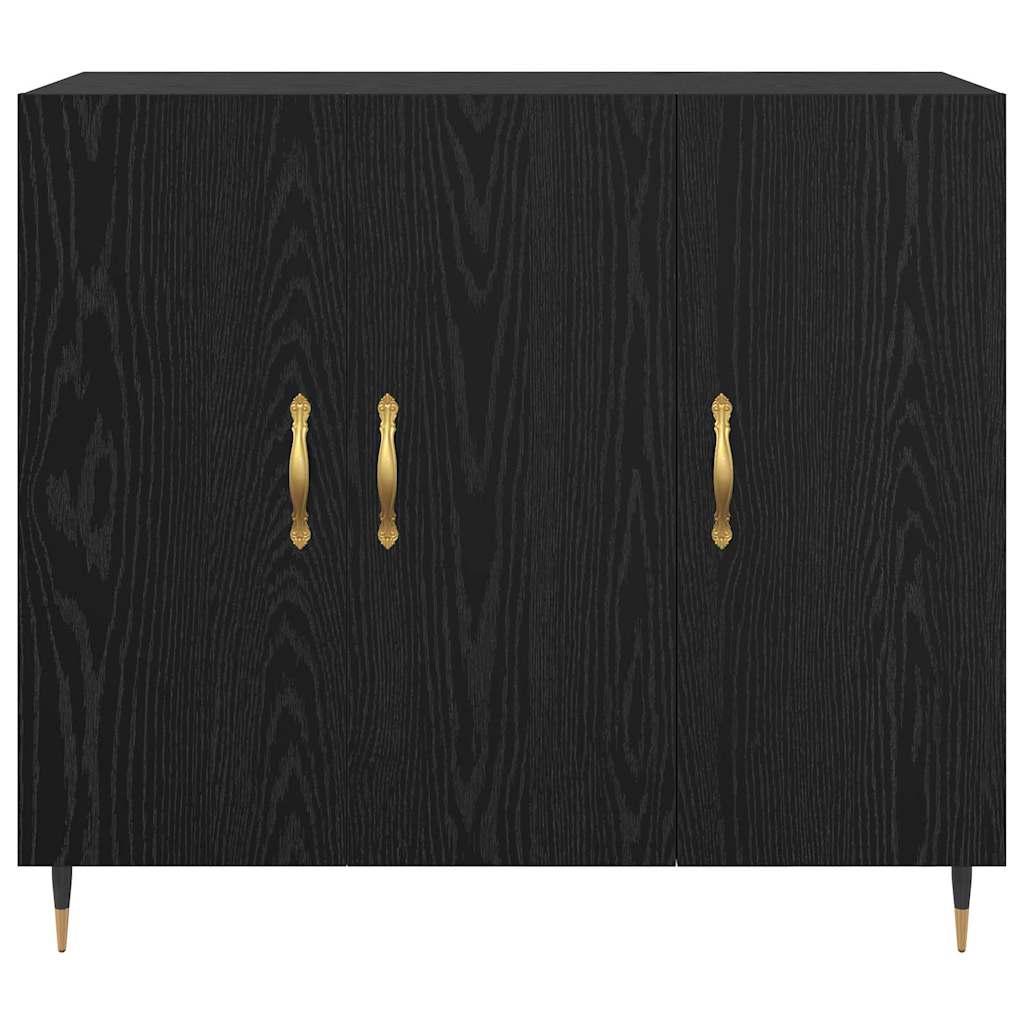 vidaXL Bufet cu depozitare cu ușă Negru 90 x 34 x 80 cm Lemn compozit vidaXL Bufet cu depozitare cu ușă Negru 90 x 34 x 80 cm Lemn compozit