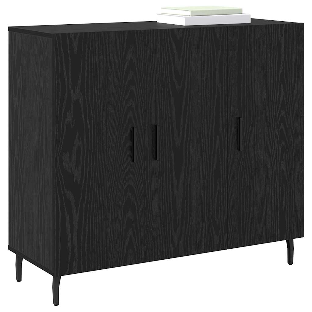 vidaXL Bufet cu depozitare cu ușă Negru 90 x 34 x 80 cm Lemn compozit