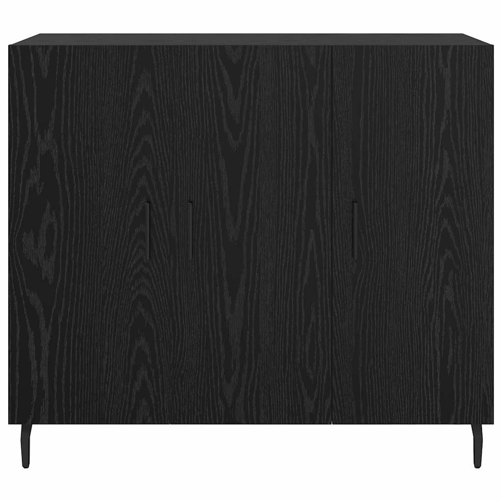 vidaXL Bufet cu depozitare cu ușă Negru 90 x 34 x 80 cm Lemn compozit