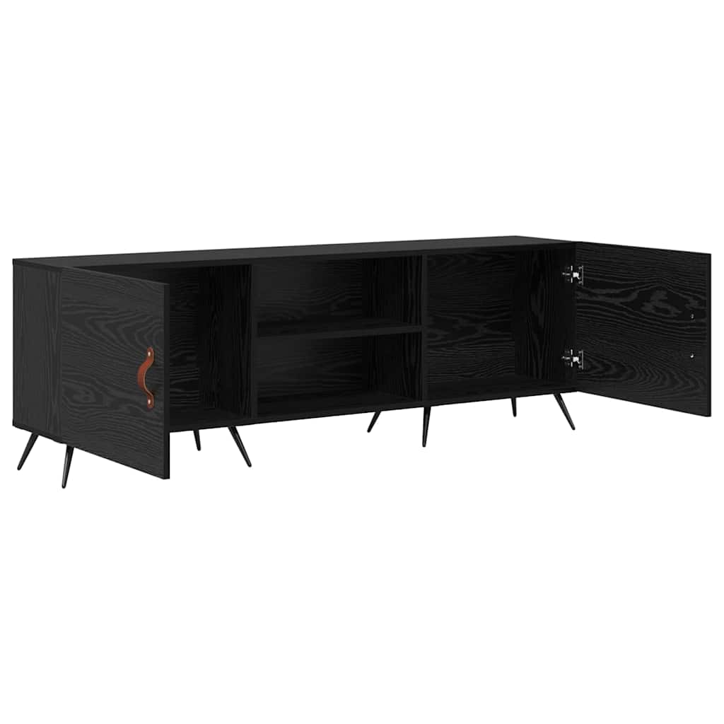 vidaXL Cabinet TV cu raft Stejar negru 150 x 30 x 50 cm Lemn compozit vidaXL Cabinet TV cu raft Stejar negru 150 x 30 x 50 cm Lemn compozit