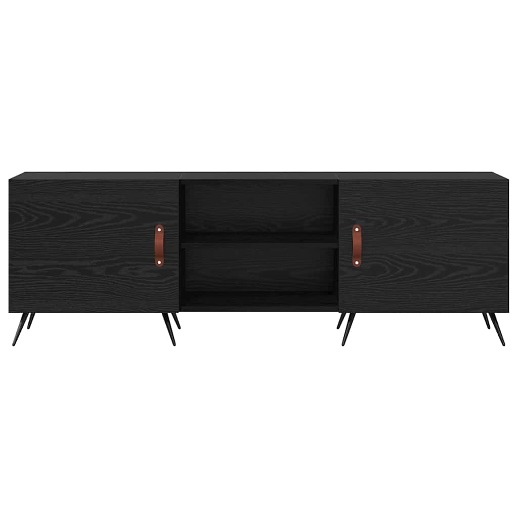 vidaXL Cabinet TV cu raft Stejar negru 150 x 30 x 50 cm Lemn compozit vidaXL Cabinet TV cu raft Stejar negru 150 x 30 x 50 cm Lemn compozit