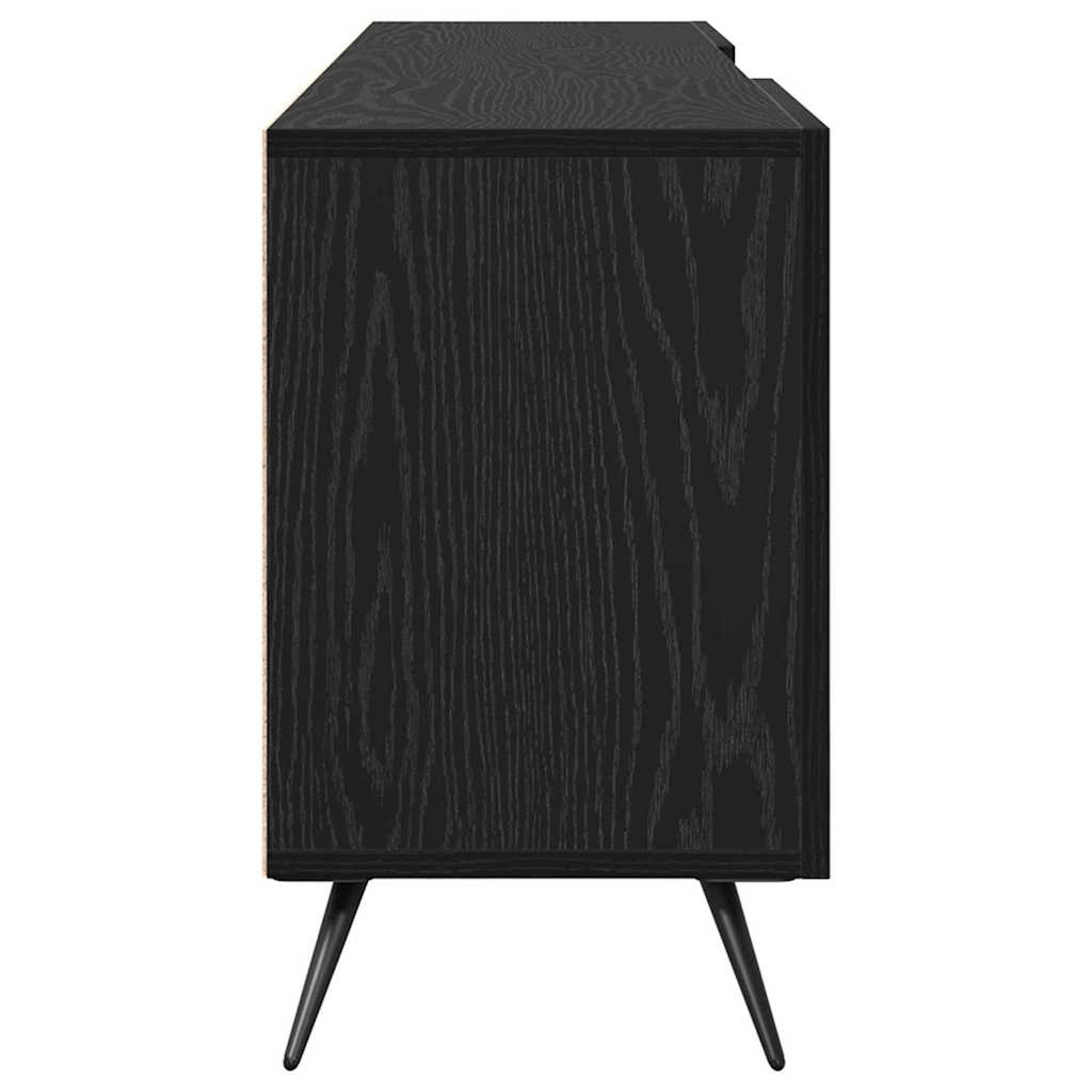 vidaXL Cabinet TV cu raft Stejar negru 150 x 30 x 50 cm Lemn compozit vidaXL Cabinet TV cu raft Stejar negru 150 x 30 x 50 cm Lemn compozit