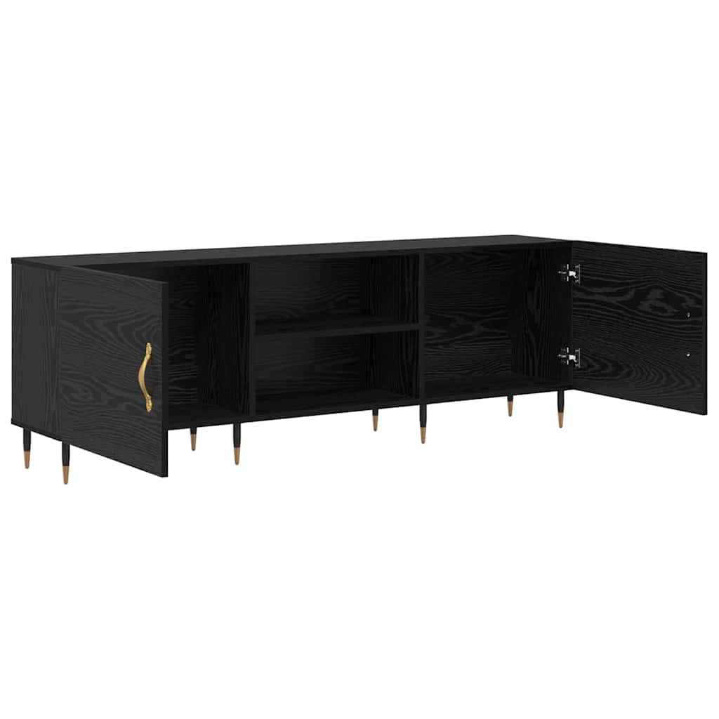 vidaXL Cabinet TV cu raft Stejar negru 150 x 30 x 50 cm Lemn compozit vidaXL Cabinet TV cu raft Stejar negru 150 x 30 x 50 cm Lemn compozit