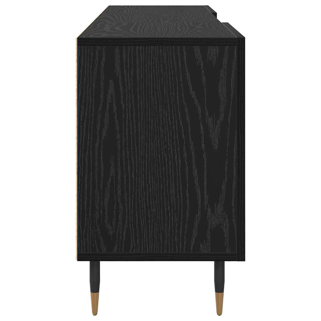 vidaXL Cabinet TV cu raft Stejar negru 150 x 30 x 50 cm Lemn compozit vidaXL Cabinet TV cu raft Stejar negru 150 x 30 x 50 cm Lemn compozit