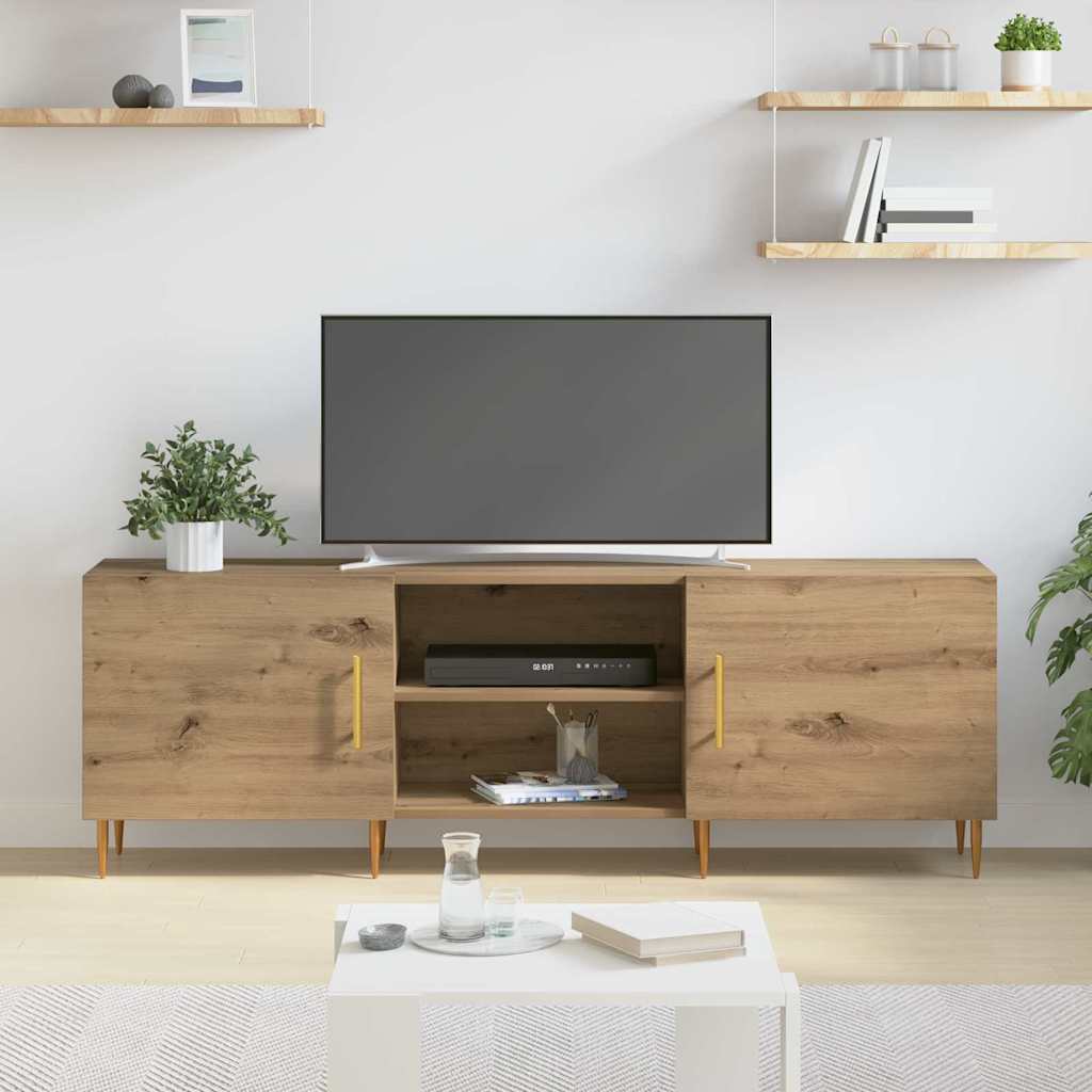 vidaXL Cabinet TV stejar artizanal 150 x 30 x 50 cm Lemn compozit vidaXL Cabinet TV stejar artizanal 150 x 30 x 50 cm Lemn compozit