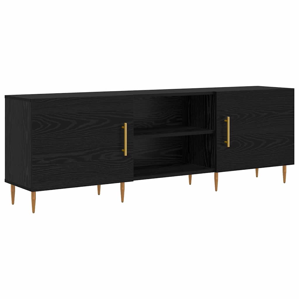 vidaXL Cabinet TV cu raft Stejar negru 150 x 30 x 50 cm Lemn compozit vidaXL Cabinet TV cu raft Stejar negru 150 x 30 x 50 cm Lemn compozit