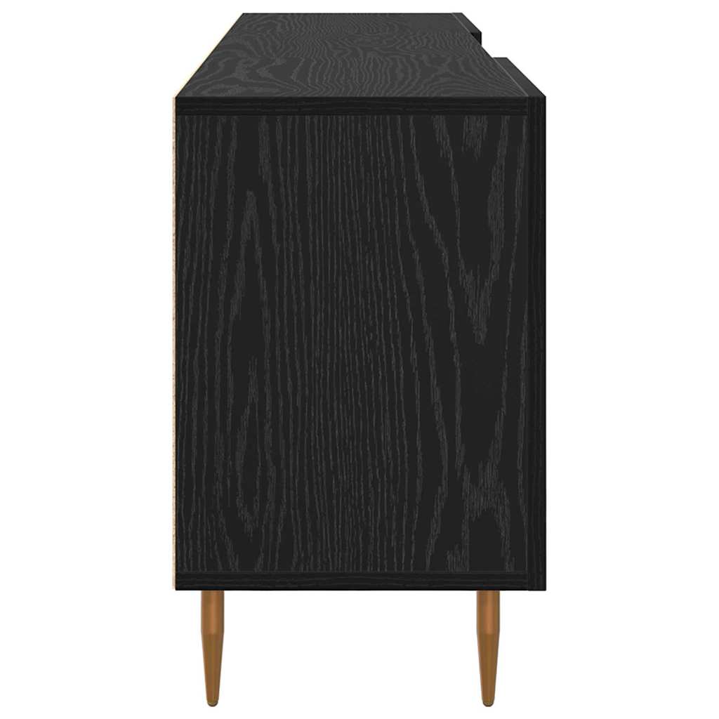 vidaXL Cabinet TV cu raft Stejar negru 150 x 30 x 50 cm Lemn compozit vidaXL Cabinet TV cu raft Stejar negru 150 x 30 x 50 cm Lemn compozit