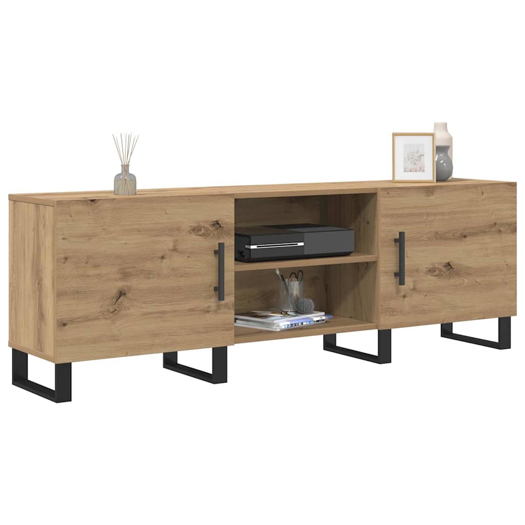 vidaXL Cabinet TV cu raft cu depozitare cu ușă 150 x 30 x 50 cm Lemn compozit vidaXL Cabinet TV cu raft cu depozitare cu ușă 150 x 30 x 50 cm Lemn compozit