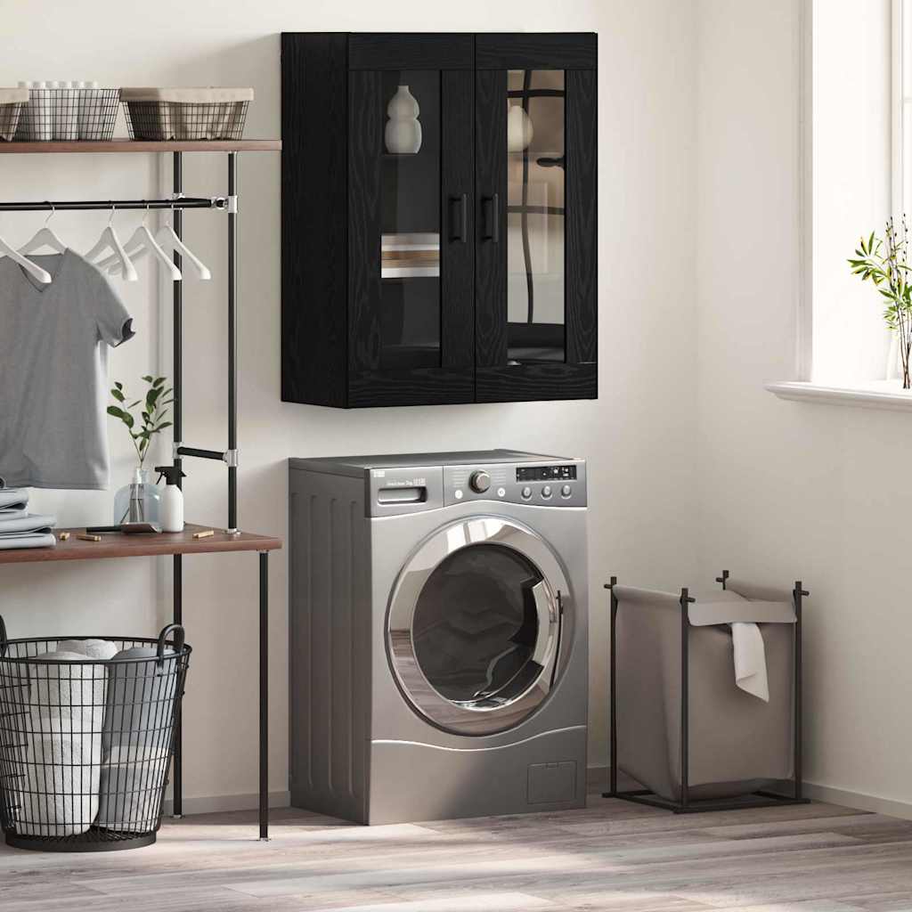 vidaXL Bufet Stejar Negru 69,5 x 34 x 90 cm Lemn compozit