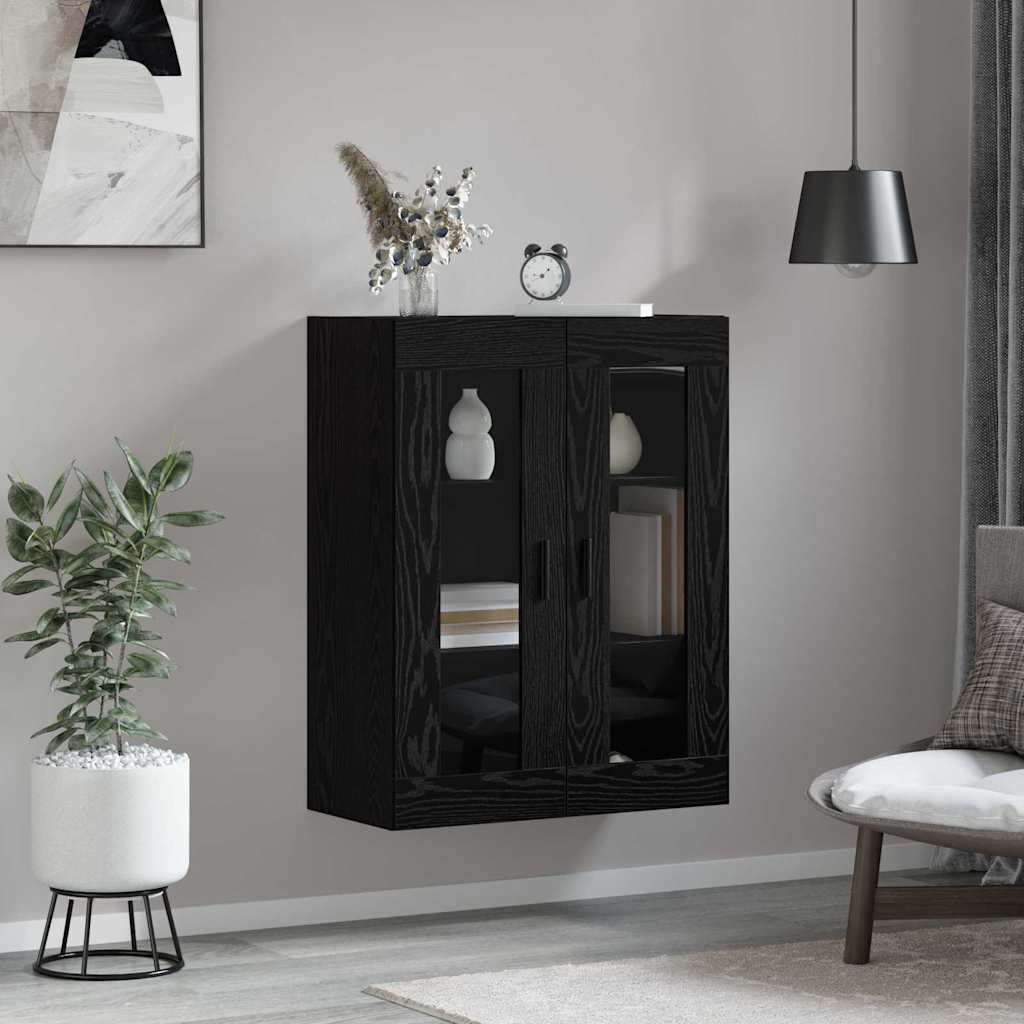 vidaXL Dulap montat pe perete Pe perete Stejar negru 69.5 x 34 x 90 cm