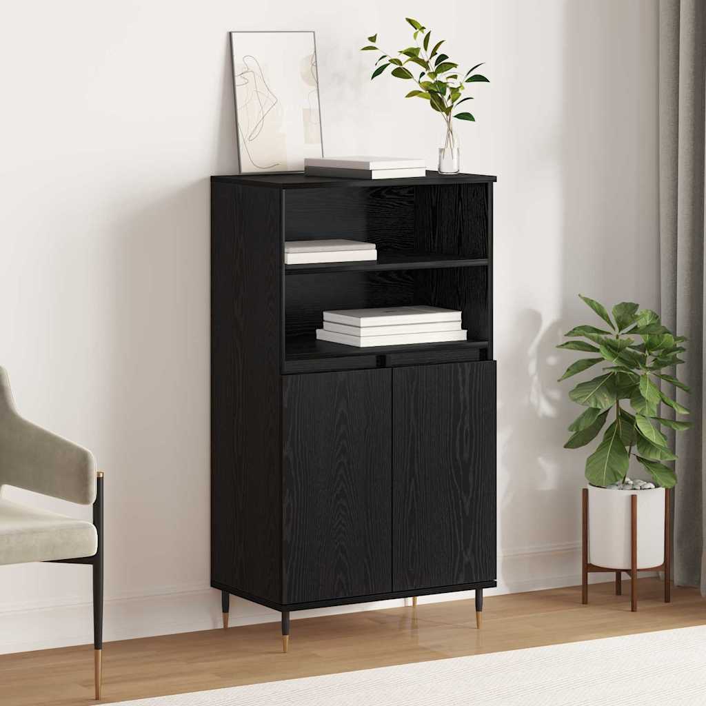 vidaXL Bufet cu raft cu depozitare cu ușă Negru 60 x 36 x 110 cm Lemn compozit vidaXL Bufet cu raft cu depozitare cu ușă Negru 60 x 36 x 110 cm Lemn compozit