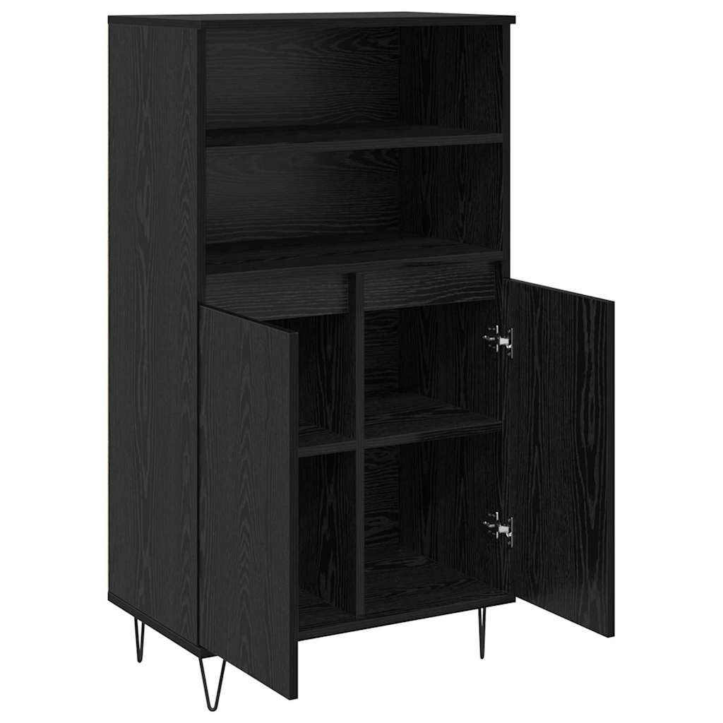 vidaXL Bufet cu raft cu depozitare cu ușă Negru 60 x 36 x 110 cm Lemn compozit vidaXL Bufet cu raft cu depozitare cu ușă Negru 60 x 36 x 110 cm Lemn compozit