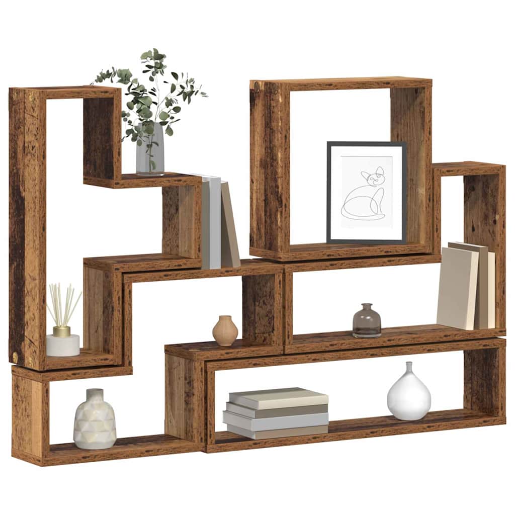 vidaXL Cubo de perete cu raft Lemn vechi 96 x 12 x 64 cm Lemn compozit vidaXL Cubo de perete cu raft Lemn vechi 96 x 12 x 64 cm Lemn compozit