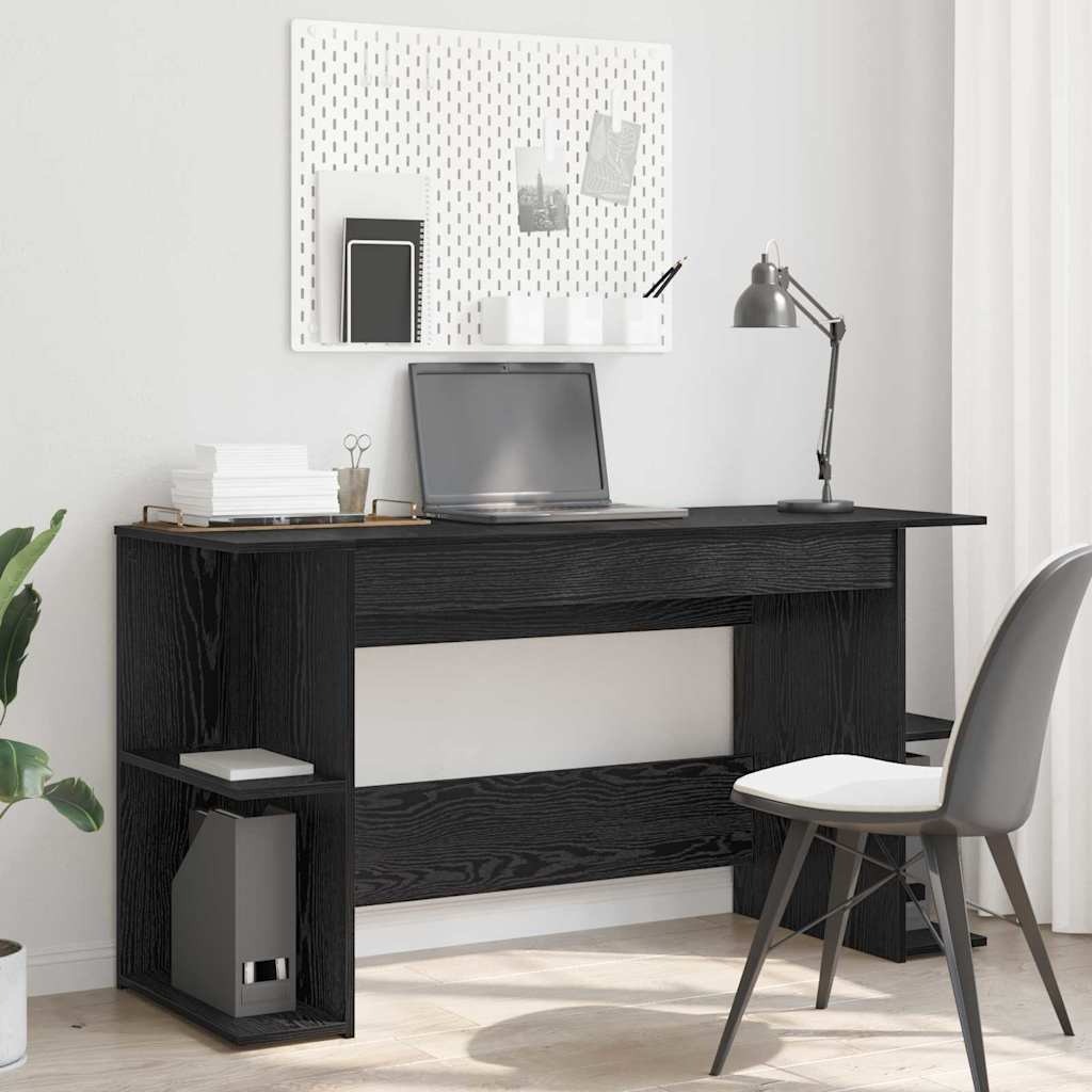 vidaXL Birou cu raft Altele cu depozitare Stejar negru 140 x 50 x 75 cm Lemn compozit vidaXL Birou cu raft Altele cu depozitare Stejar negru 140 x 50 x 75 cm Lemn compozit