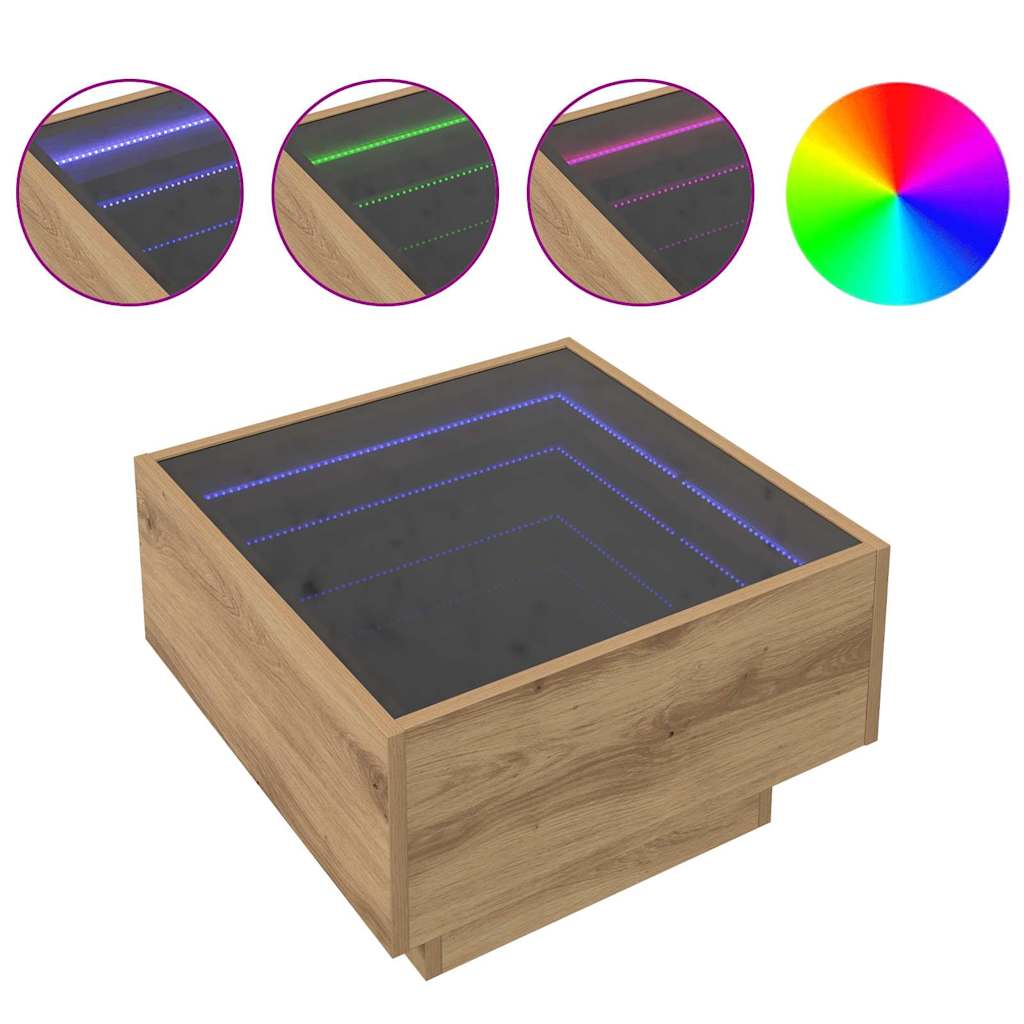 vidaXL Masă de cafea stejar artizanal 50 x 50 x 30 cm Lemn compozit vidaXL Masă de cafea stejar artizanal 50 x 50 x 30 cm Lemn compozit