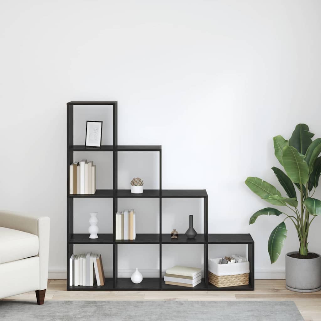 vidaXL Bibliotecă Separator de Camera Stejar Negru