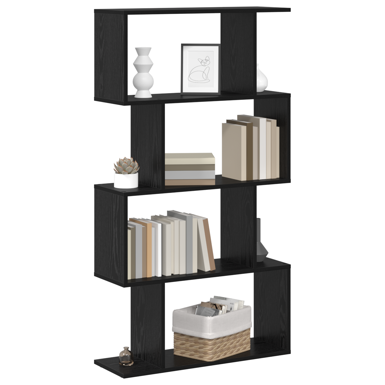 vidaXL Dulap pentru cărți Negru 70 x 24 x 129 cm Lemn compozit vidaXL Dulap pentru cărți Negru 70 x 24 x 129 cm Lemn compozit