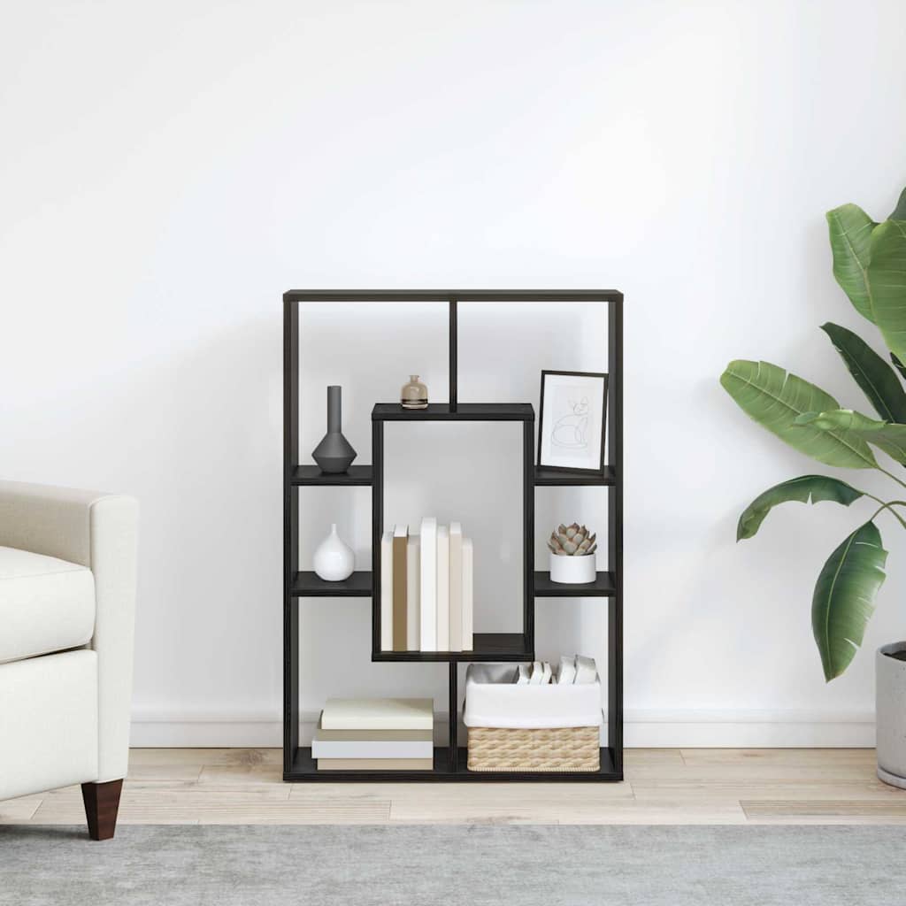 vidaXL Dulap pentru cărți Stejar Negru 63 x 20 x 90 cm Lemn compozit