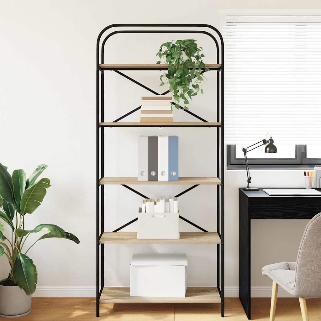 vidaXL Raft pentru cărți Stejar sonoma 80 x 30 x 183 cm Lemn compozit