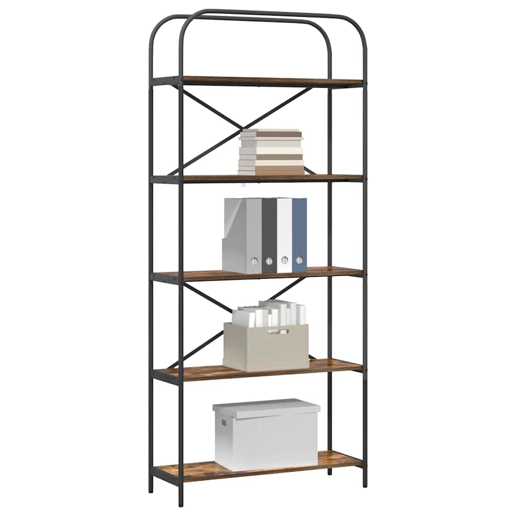 vidaXL Raft pentru cărți Stejar afumat 80 x 30 x 183 cm Lemn compozit