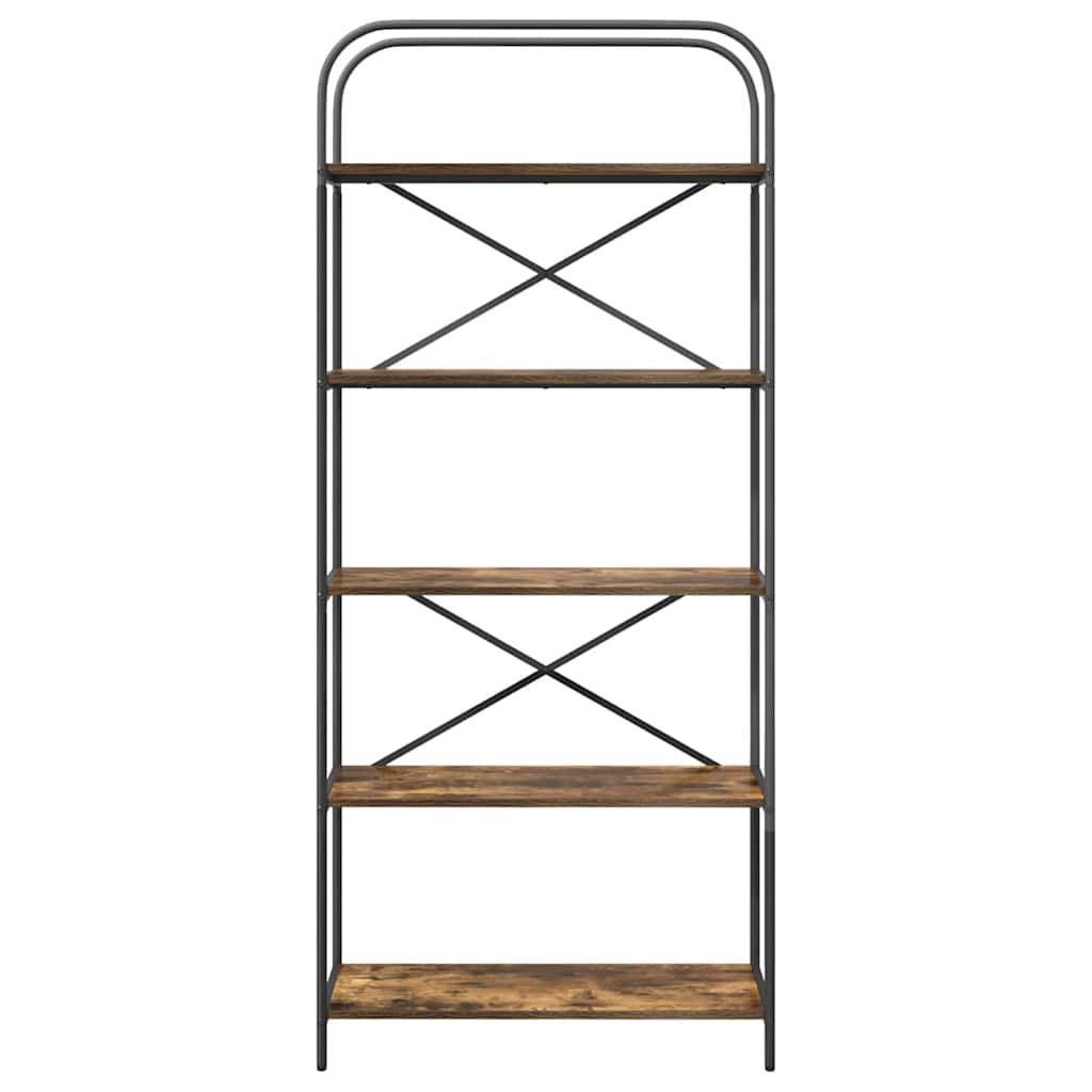 vidaXL Raft pentru cărți Stejar afumat 80 x 30 x 183 cm Lemn compozit