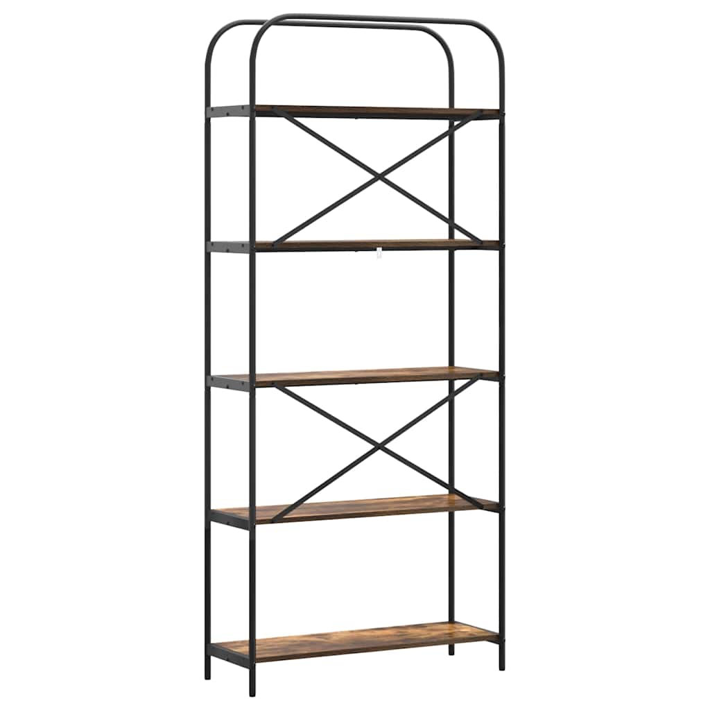 vidaXL Raft pentru cărți Stejar afumat 80 x 30 x 183 cm Lemn compozit