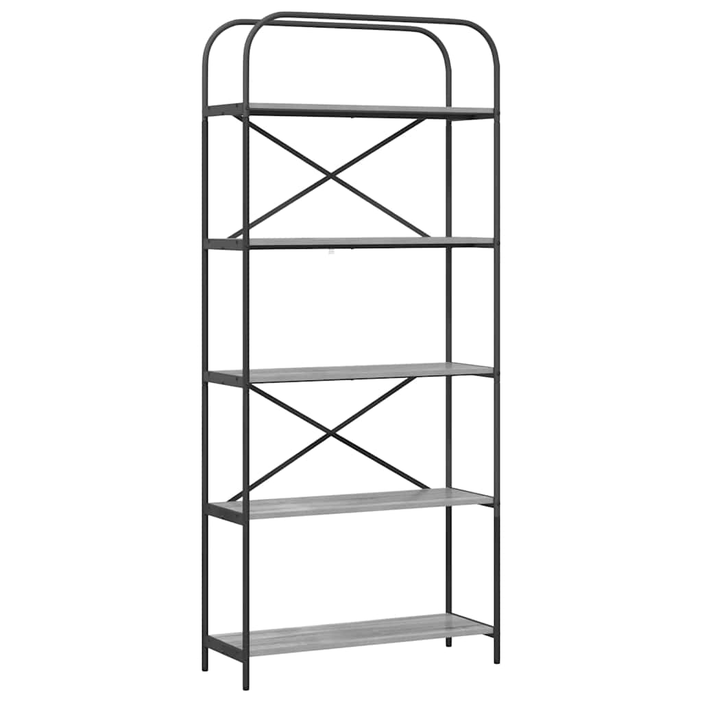 vidaXL Raft pentru cărți sonoma gri 80 x 30 x 183 cm Lemn compozit
