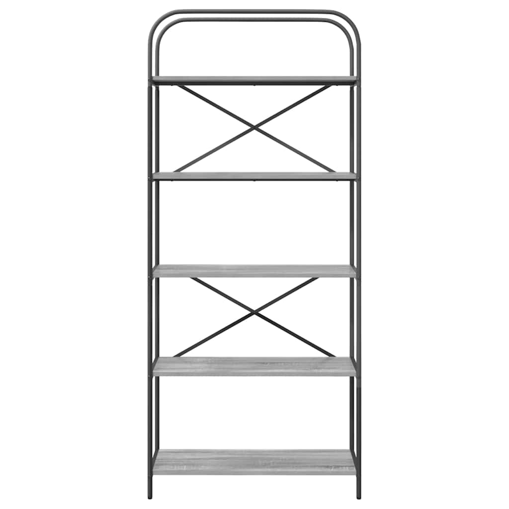 vidaXL Raft pentru cărți sonoma gri 80 x 30 x 183 cm Lemn compozit