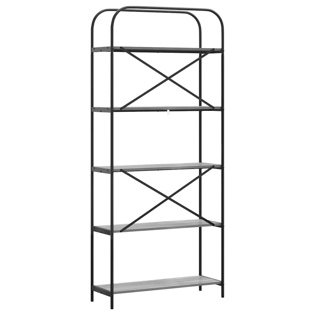 vidaXL Raft pentru cărți sonoma gri 80 x 30 x 183 cm Lemn compozit