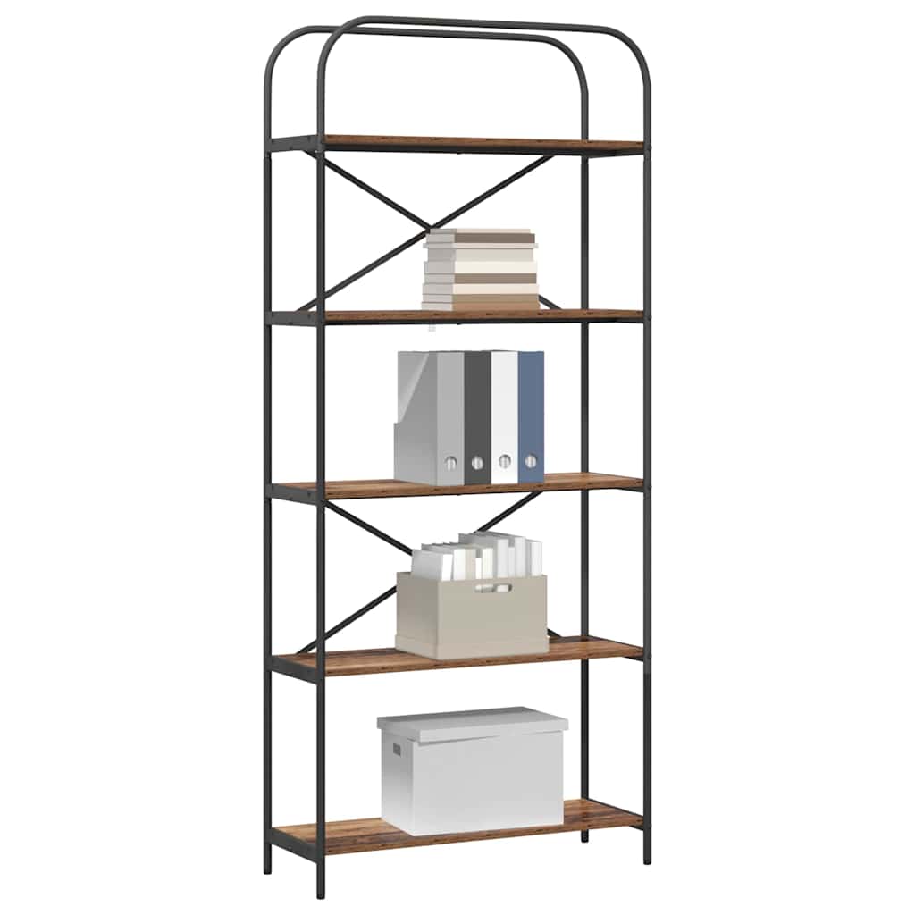 vidaXL Raft pentru cărți Lemn vechi 80 x 30 x 183 cm Lemn compozit