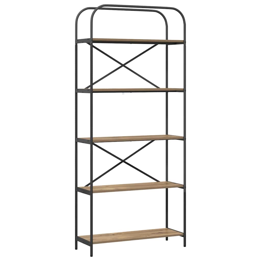 vidaXL Raft pentru cărți stejar artizanal 80 x 30 x 183 cm