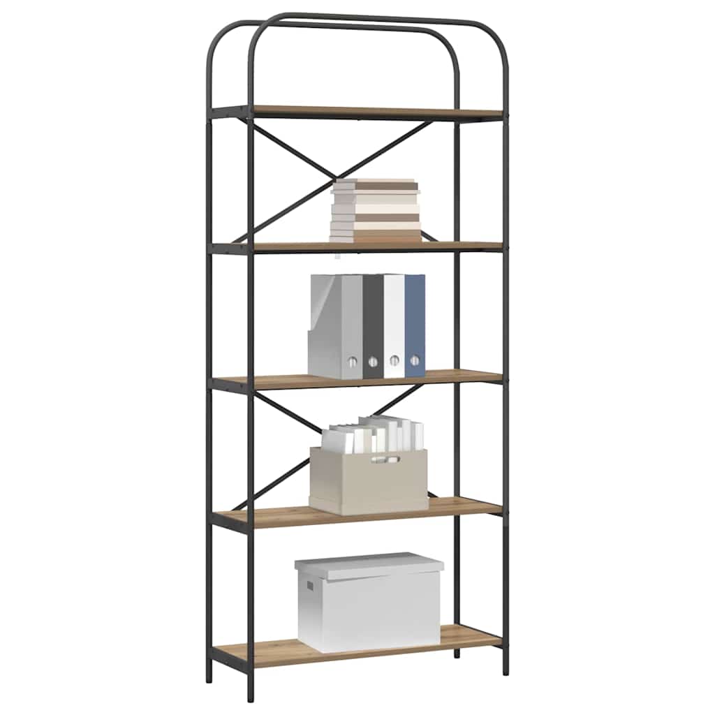 vidaXL Raft pentru cărți stejar artizanal 80 x 30 x 183 cm