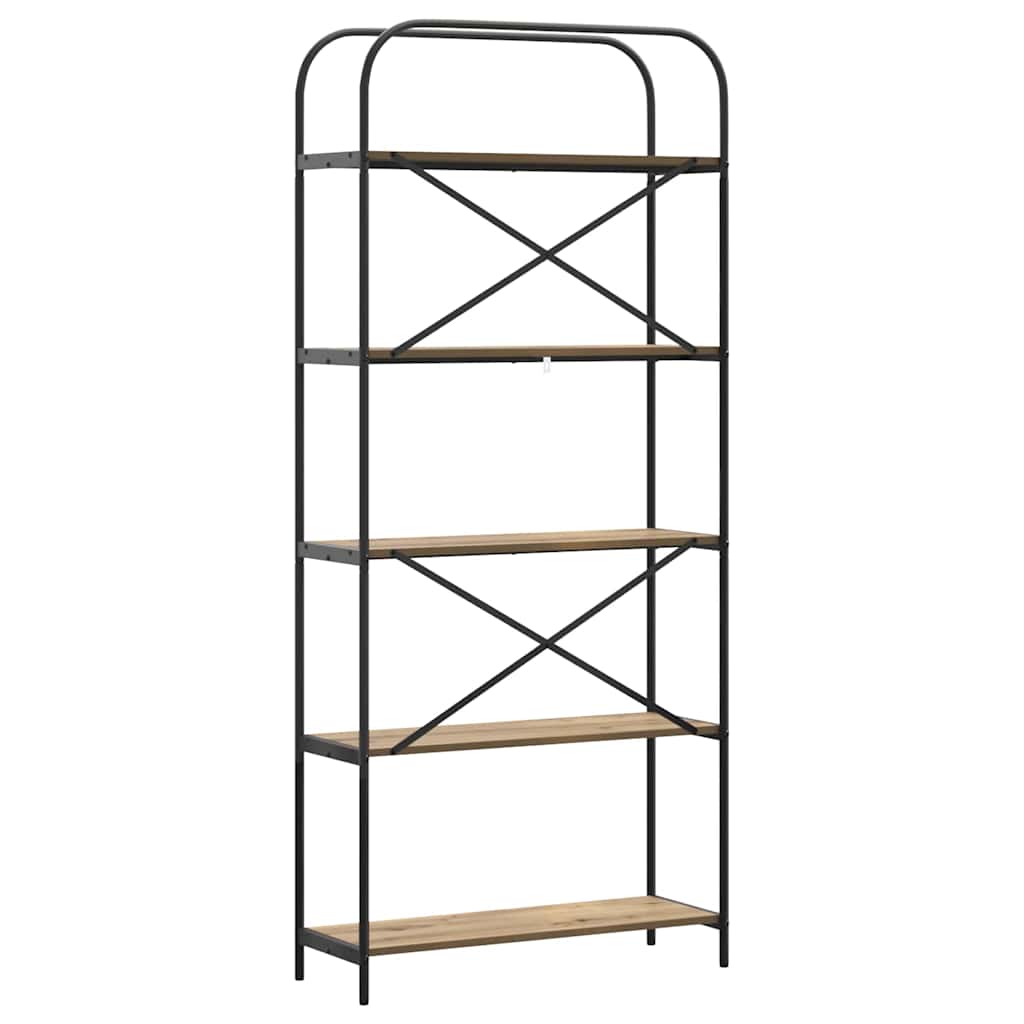 vidaXL Raft pentru cărți stejar artizanal 80 x 30 x 183 cm