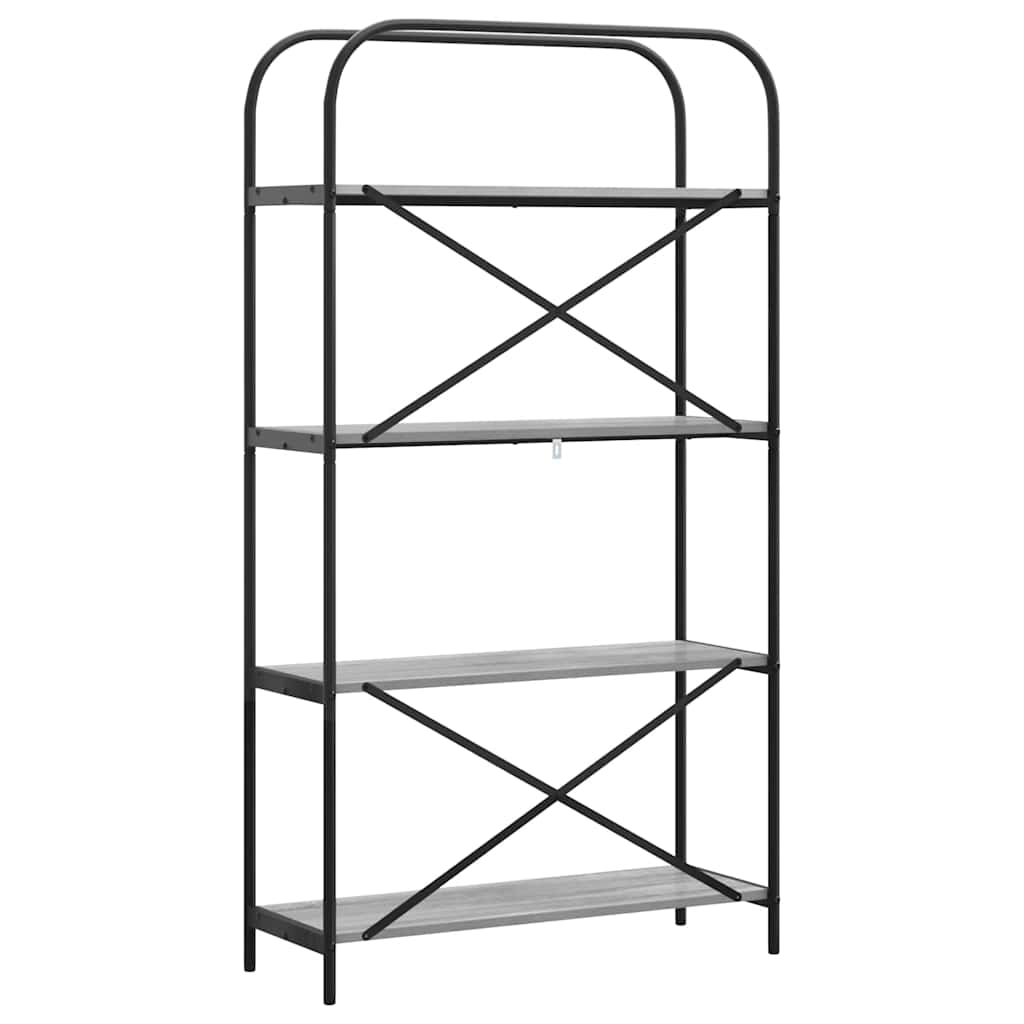 vidaXL Raft pentru cărți sonoma gri 80 x 30 x 146 cm Lemn compozit