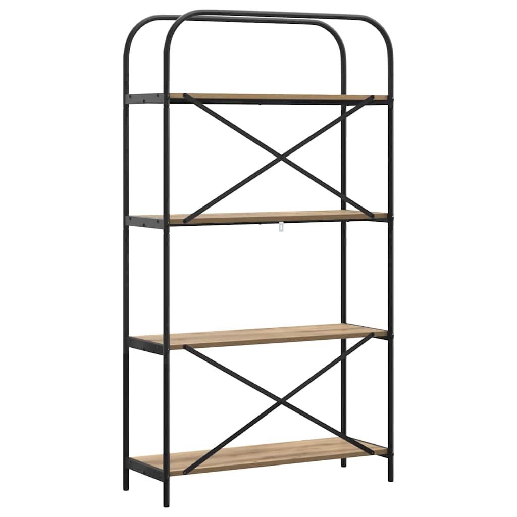 vidaXL Raft pentru cărți stejar artizanal 80 x 30 x 146 cm