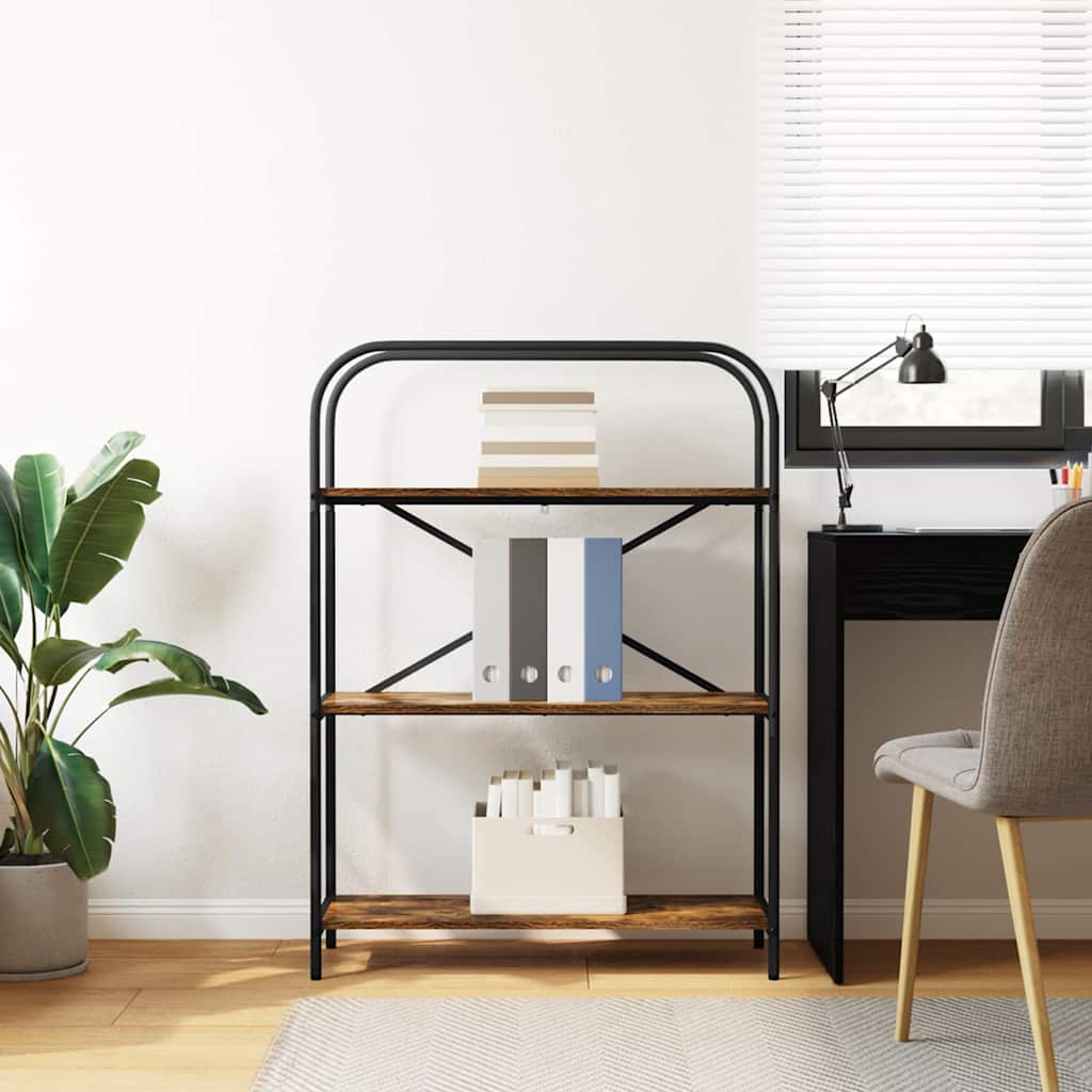 vidaXL Raft pentru cărți Stejar afumat 80 x 30 x 109 cm Lemn compozit