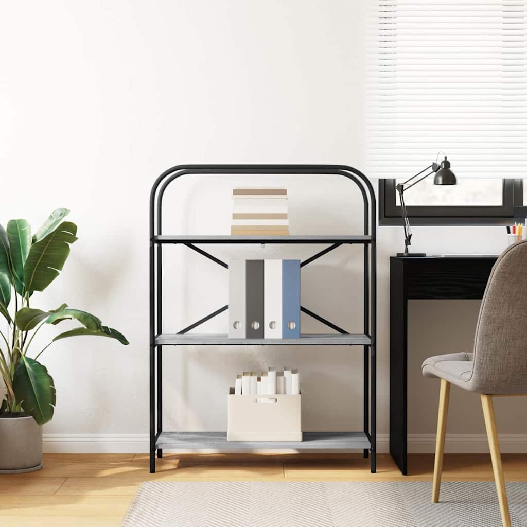 vidaXL Raft pentru cărți sonoma gri 80 x 30 x 109 cm Lemn compozit