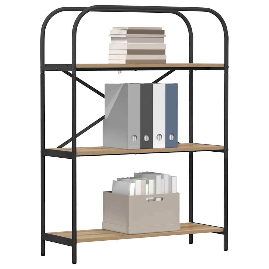 vidaXL Raft pentru cărți stejar artizanal 80 x 30 x 109 cm