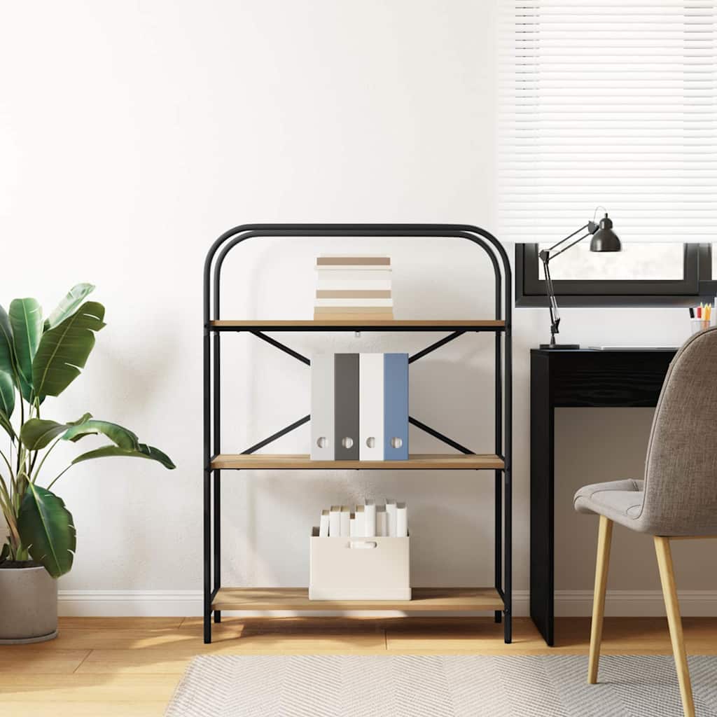 vidaXL Raft pentru cărți stejar artizanal 80 x 30 x 109 cm