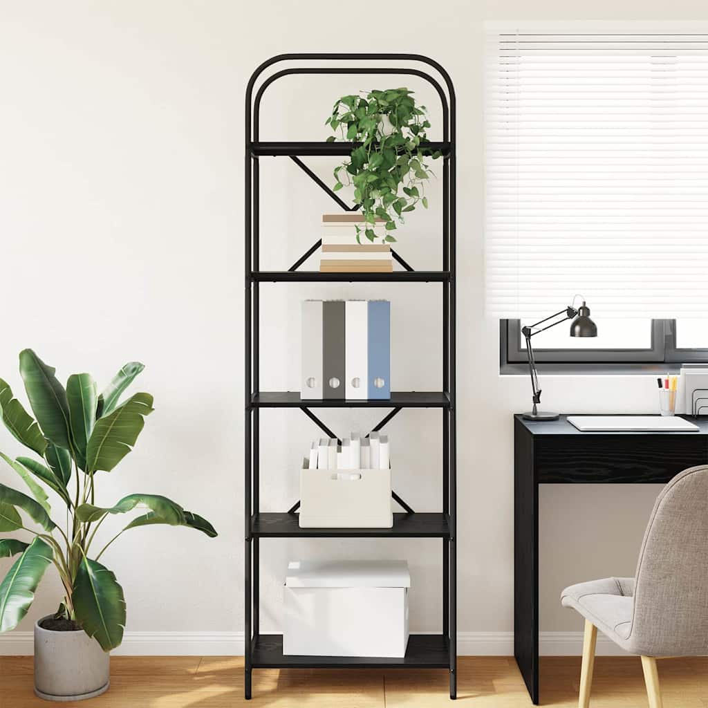 vidaXL Raft pentru cărți Stejar negru 60 x 30 x 183 cm Lemn compozit