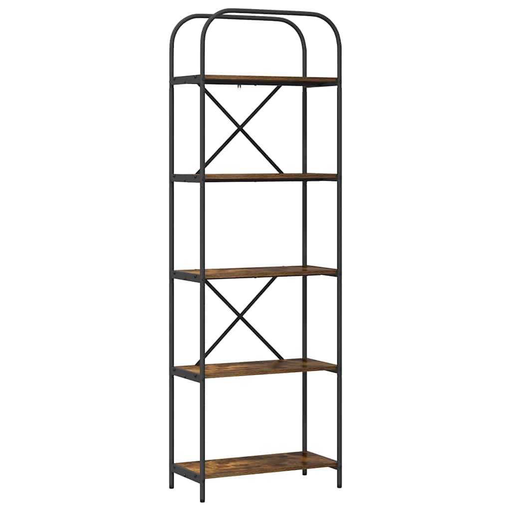 vidaXL Raft pentru cărți Stejar afumat 60 x 30 x 183 cm Lemn compozit