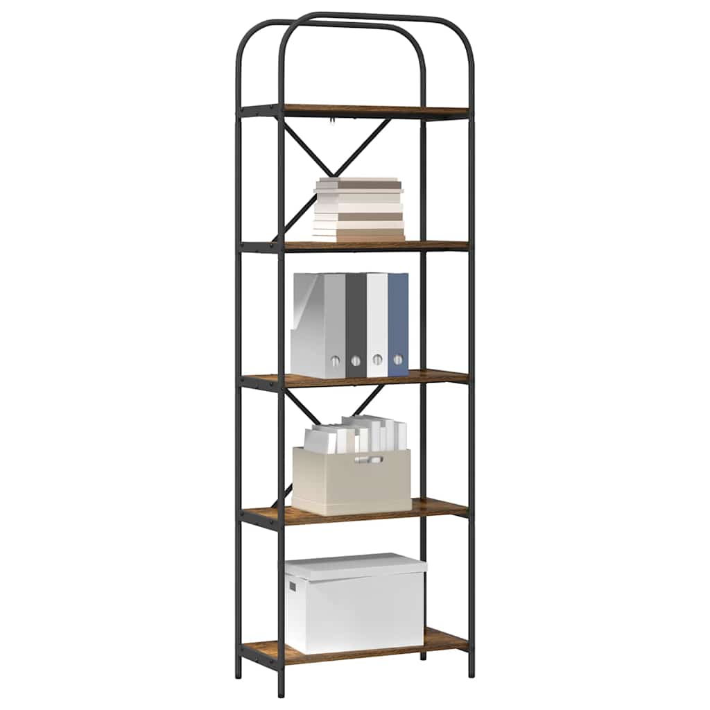 vidaXL Raft pentru cărți Stejar afumat 60 x 30 x 183 cm Lemn compozit