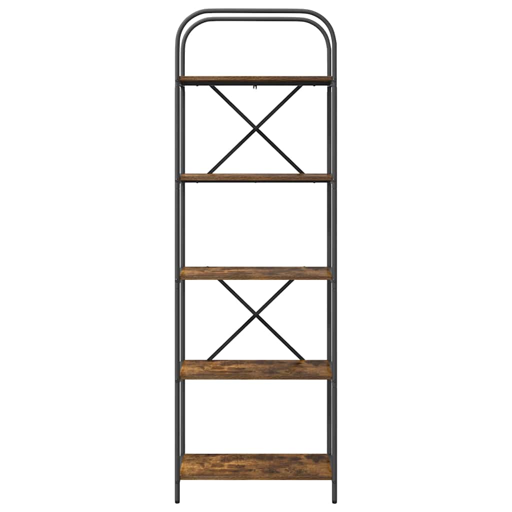 vidaXL Raft pentru cărți Stejar afumat 60 x 30 x 183 cm Lemn compozit