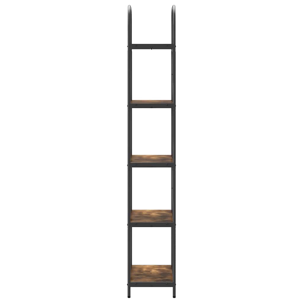 vidaXL Raft pentru cărți Stejar afumat 60 x 30 x 183 cm Lemn compozit