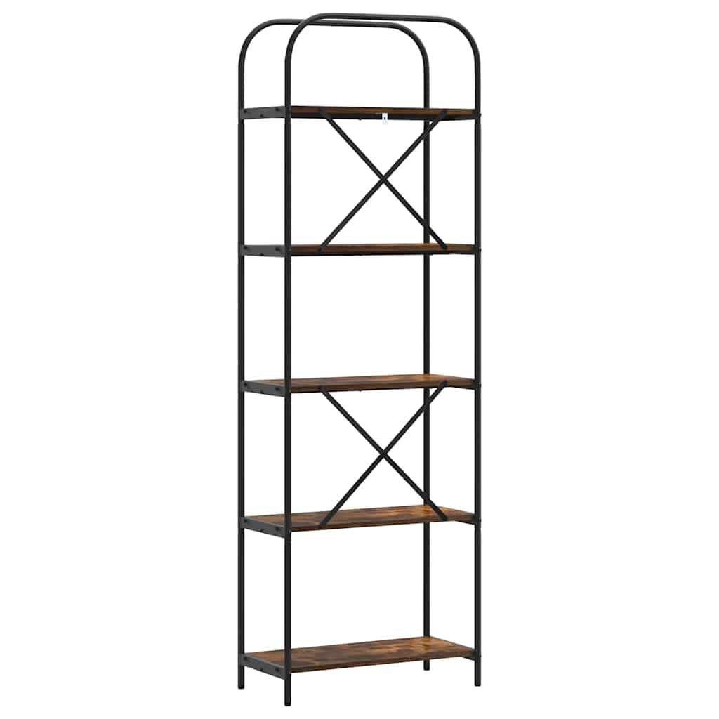 vidaXL Raft pentru cărți Stejar afumat 60 x 30 x 183 cm Lemn compozit