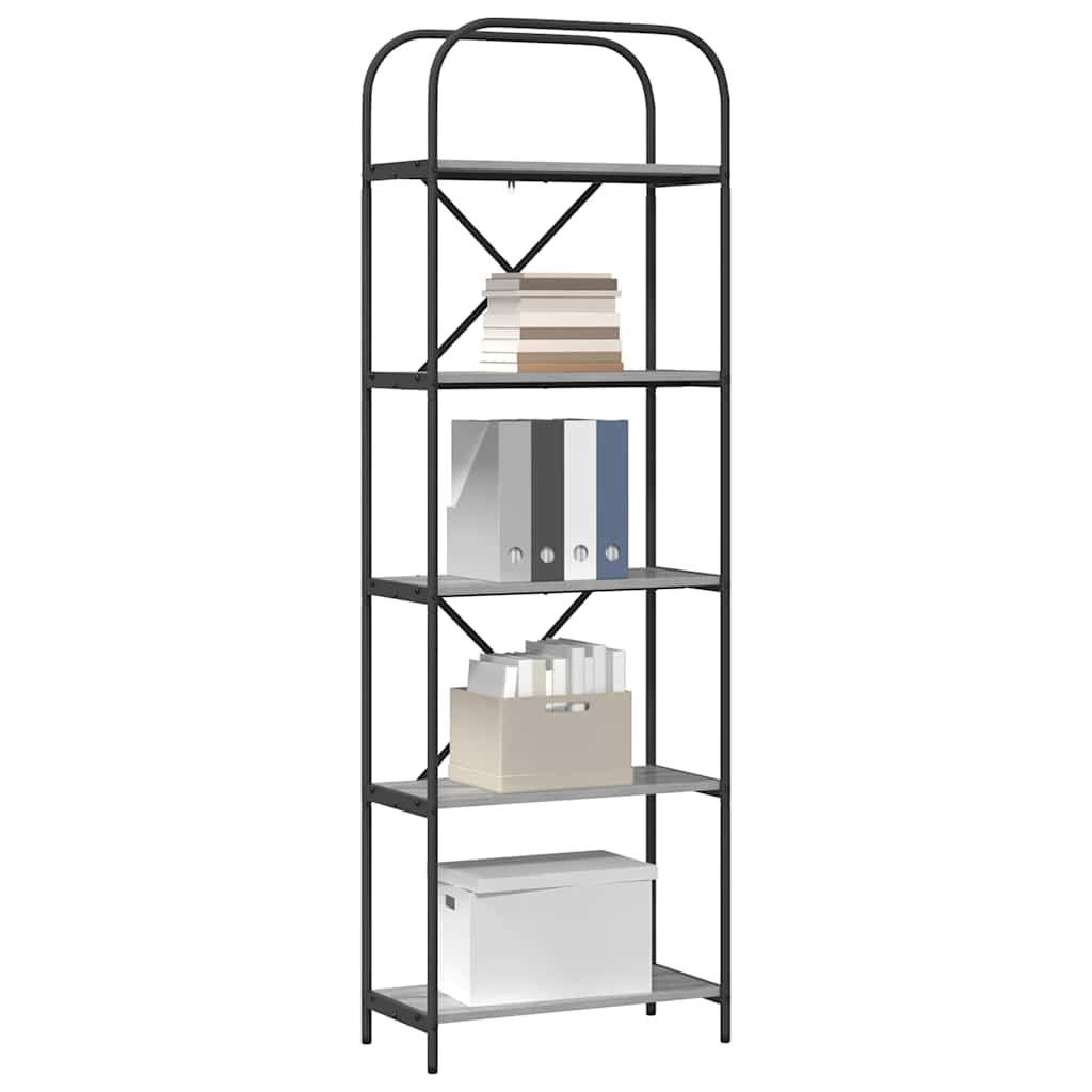 vidaXL Raft pentru cărți sonoma gri 60 x 30 x 183 cm Lemn compozit