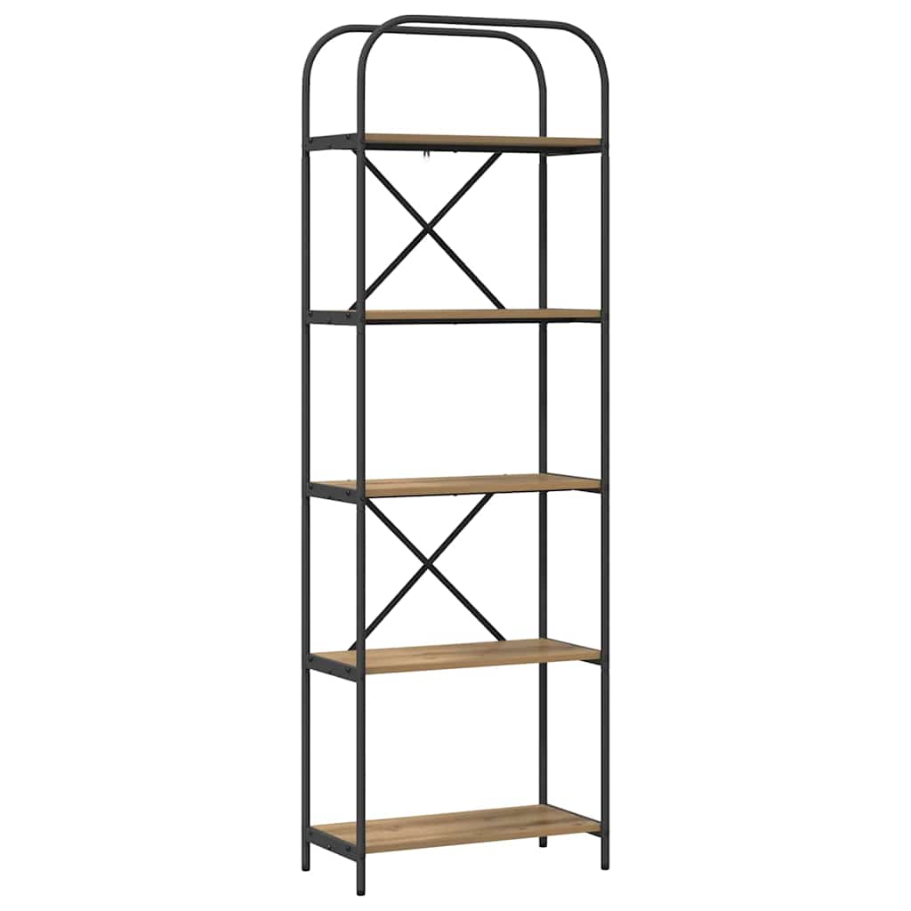 vidaXL Raft pentru cărți stejar artizanal 60 x 30 x 183 cm